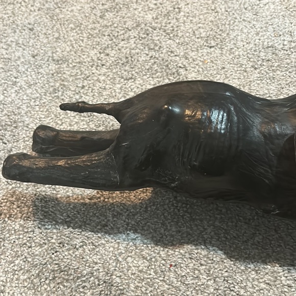 Vintage Leather Wrapped Elephant Laying Down Statue - Picture 3 of 9